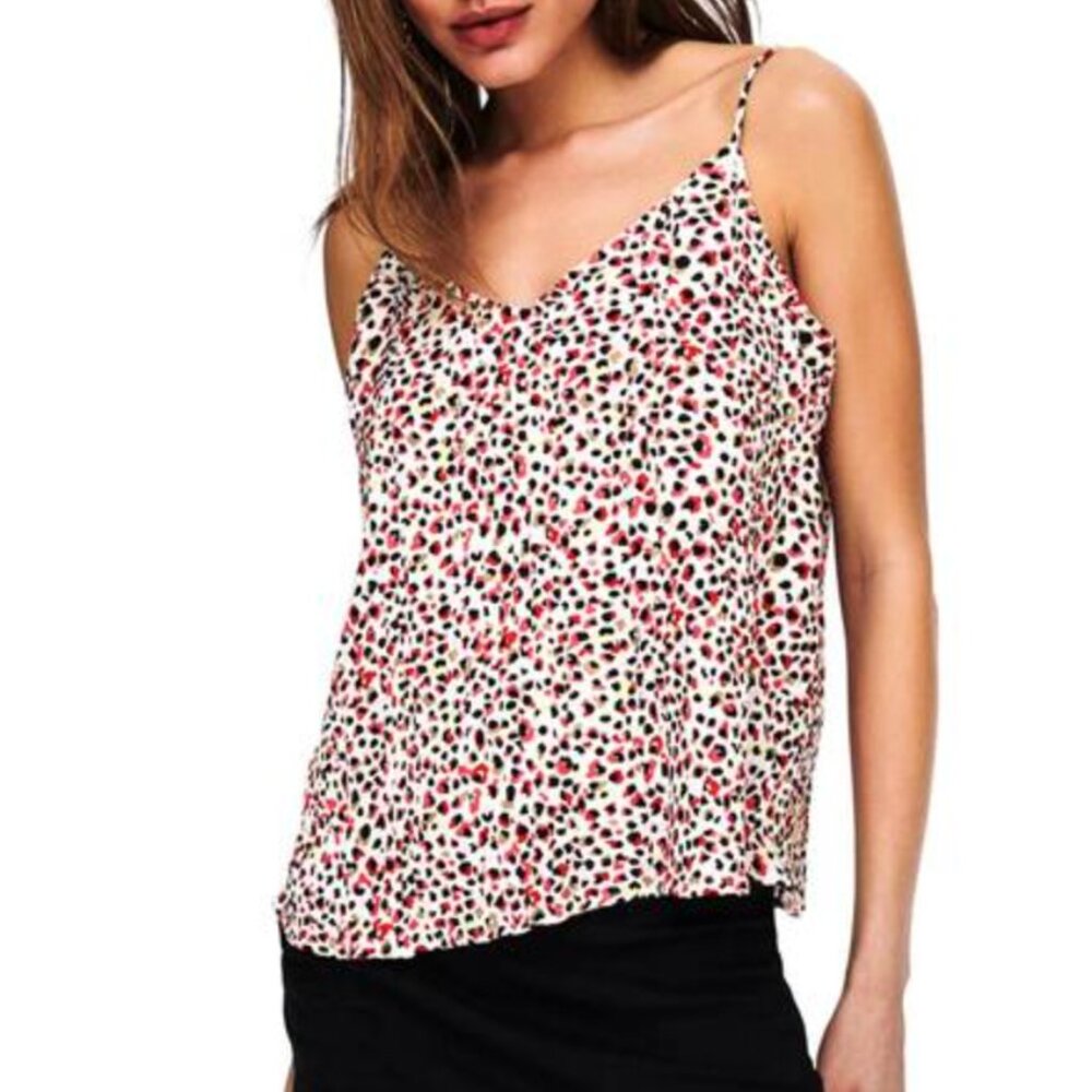 Only Medium M‎ ASOS Leopard Crinkle Spaghetti Strap V-Neck Cami Tank Top Blouse